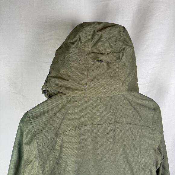 REI Elements Long Sleeve Hooded Rain Winter Coat Green Ladies Size Small - Picture 10 of 11